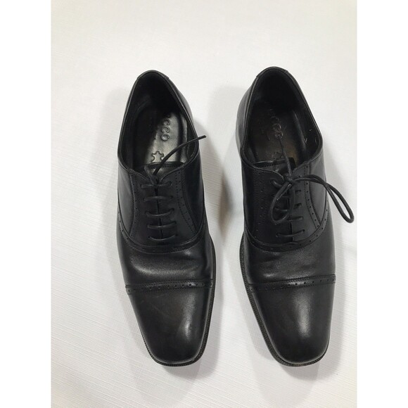 ECCO Helsinki Bike Toe Oxford Black Leather Men’s Dress Shoes Size 45 main image 8
